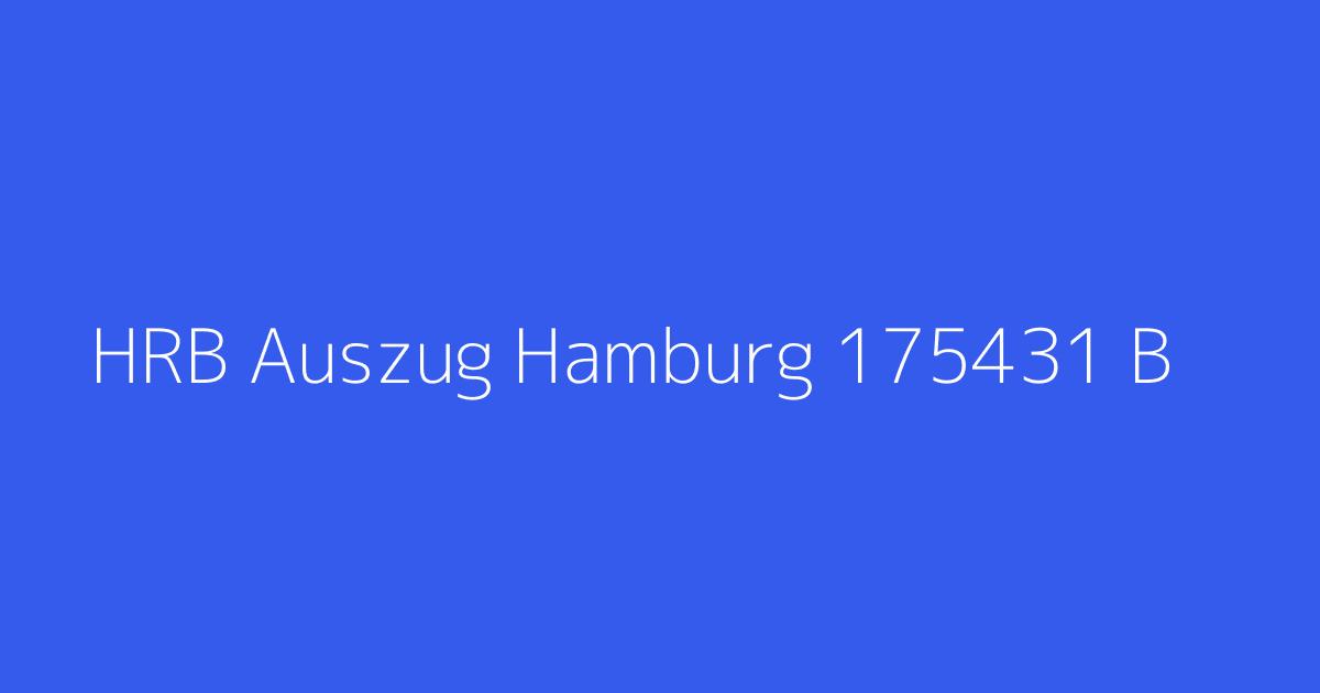 HRB Auszug Hamburg 175431 B&J Ventures II GmbH Hamburg